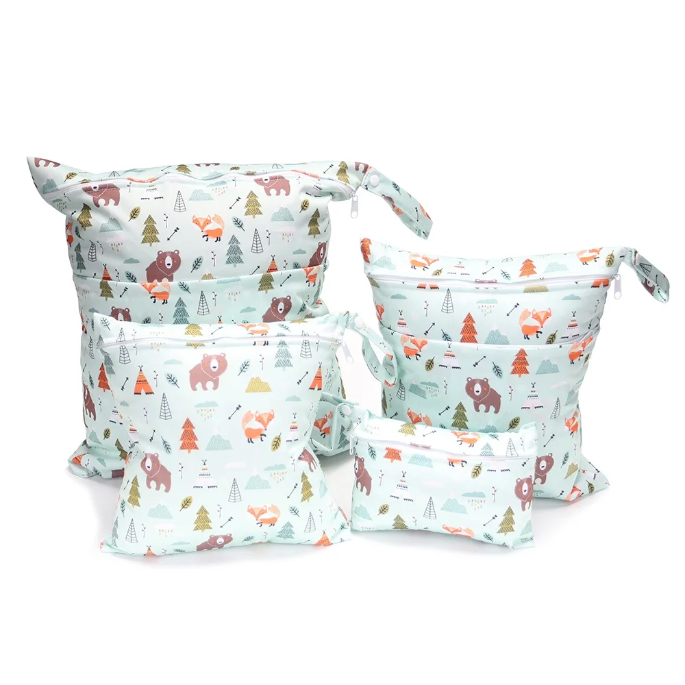Premium Set of 4 Waterproof & Washable Baby Diaper Bags - Versatile Sizes