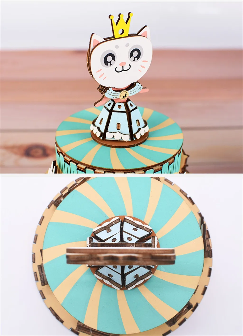 3D деревянная игрушка-головоломка-DIY Модель Ремесло комплект домашнего украшения Рождество музыкальная шкатулка