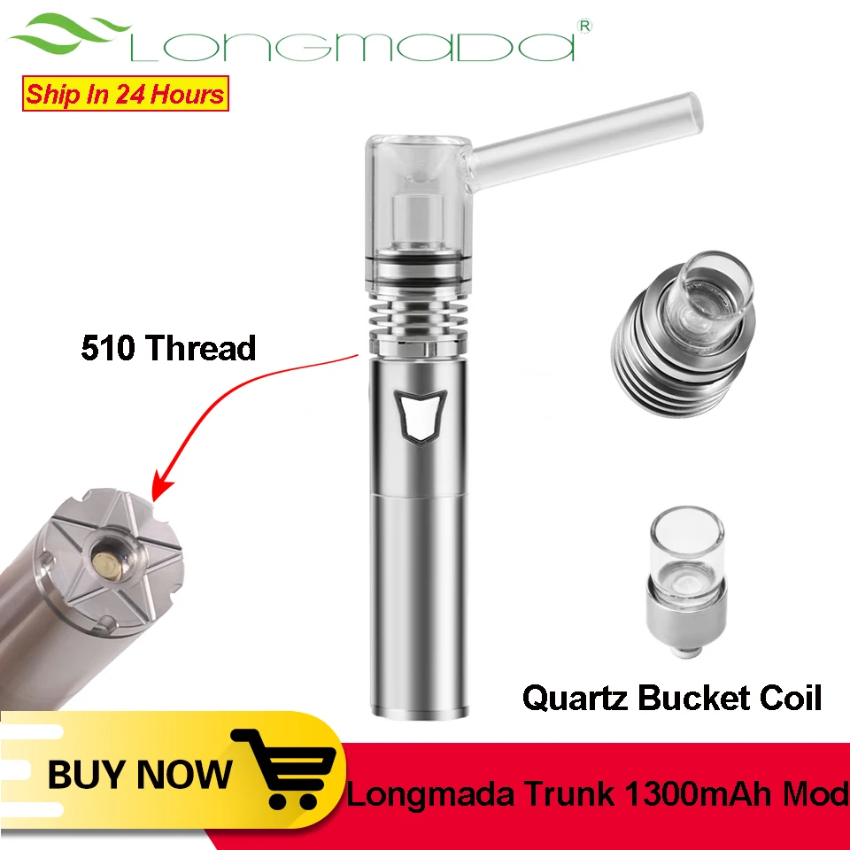 Longmada Motar-Kit de vapeo sin depósito de cuarzo, cera Shisha Dab, vaporizador de vidrio con batería de 100W, cigarrillo electrónico para fumar