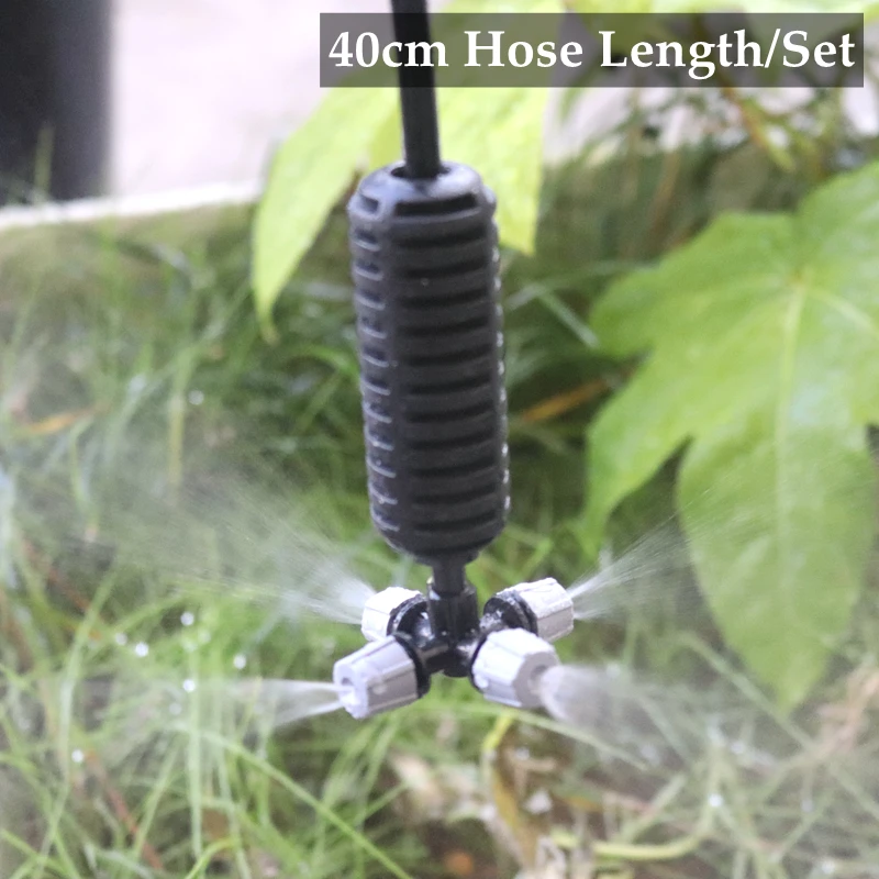 Agriculture Irrigation Atomized sprinkler Kit Fogged Irrigation with 4/7mm Hose Connector Four Way Across Spray 5-30sets