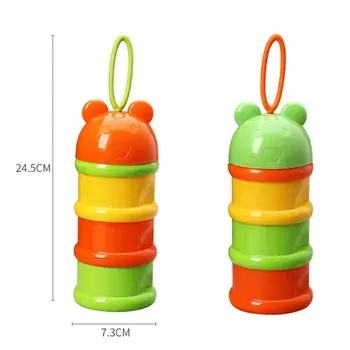 

3 Layers Food Storage Box Baby Milk Powder Dispenser Home Kitchen Container Foods Organizer Cute Storage Formula Feeding Box