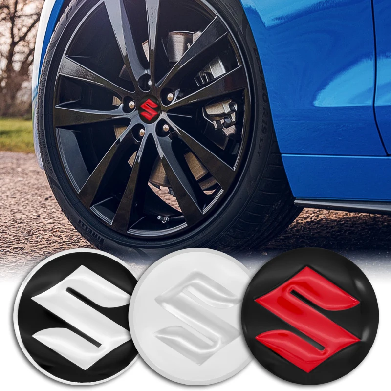 

4pcs 56mm 3D logo wheel center cover sticker for CELERIO Spacia Baleno SX4 VITARA Jimny Ignis tire parts car styling