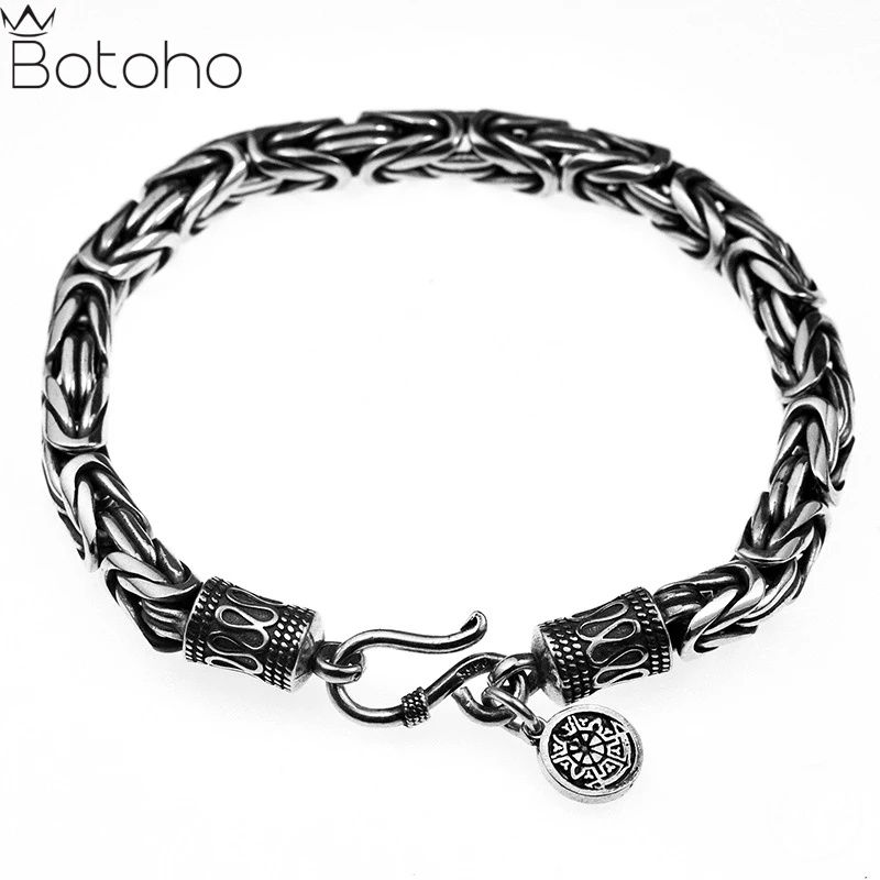 Bracciale Da Uomo In Vero Argento Sterling 999 Puro Stile Coreano Prepotente Bracciale In Argento Tailandese Con Motivo A Pace Per Garantire La Sicure