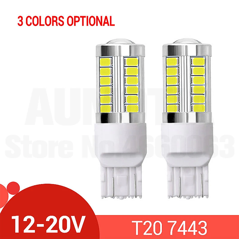 1156 BA15S P21W светодиодный T20 W21/5 Вт P21/5 Вт 7443 W21W 7440 Bay15d автомобиля светодиодный Авто указатель поворота DRL обратного светильник - Испускаемый цвет: 7443 33SMD