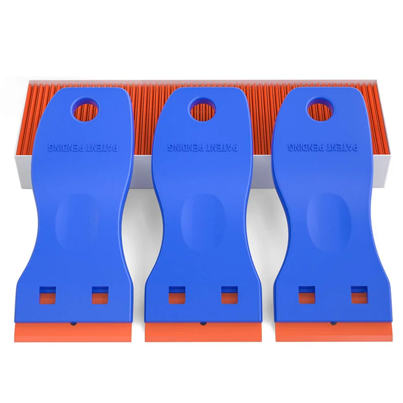 

3 PCS Mini Plastic Scraper Tool Utility Knife with 120 PCS Double Edged Razor Blades for Glass, Removing Labels, Stickers and De