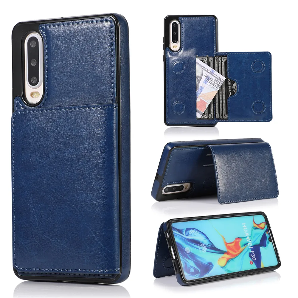 Blue ZhiYue BJ Чехол-бумажник для кредитных карт для Hauwei P30 mate 20 mate 20 Pro Lite Nova 4e Роскошный Кожаный противоударный защитный чехол - Цвет: Blue ZhiYue BJ