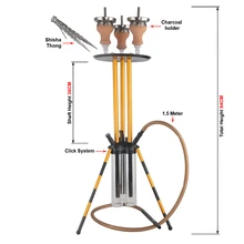 Горячая Распродажа дизайн большой размер Alunimium кальян набор 3 вкуса поддержка