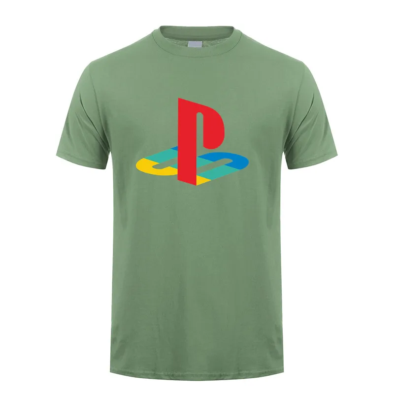 Playstation футболка мужские топы Игра Новая мода короткий рукав футболки мужские футболки - Цвет: Military Green