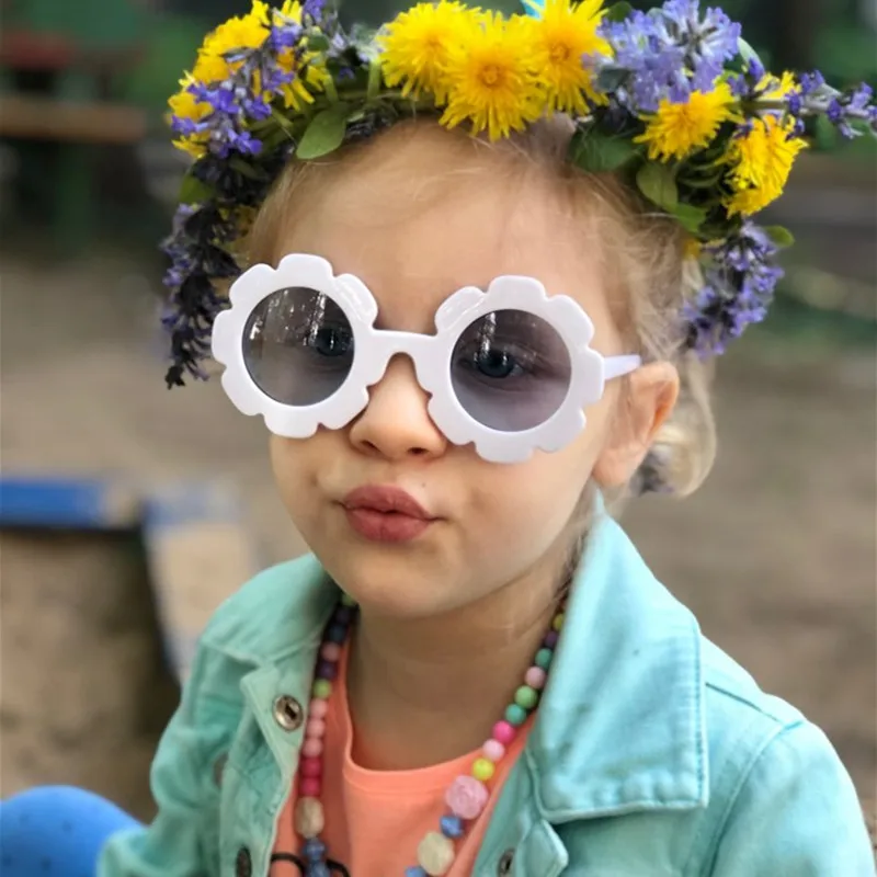 Винтажные очки детские солнцезащитные очки с круглым цветком Gafas детские спортивные солнцезащитные очки UV400 для девочек и мальчиков Oculos De Sol