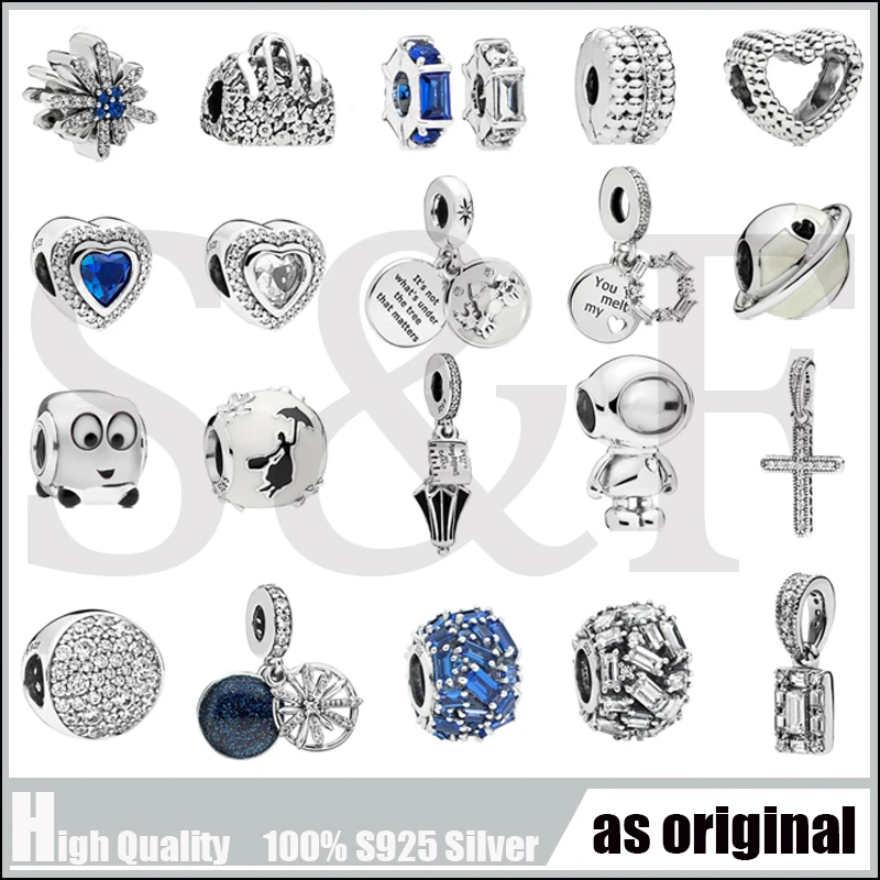 

2018 Winter Collection 100% 925 Sterling Silver Spacer Christmas Astronaut Charm Planet Bead Elegance Dazzling Fireworks Charm