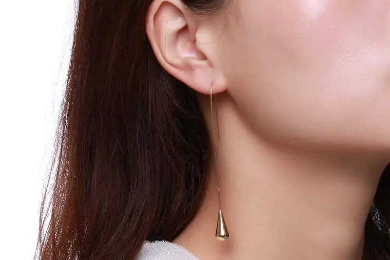 Meaeguet Simple Tassel Long Drop Earring For Women Water Drop Dangle Earrings Jewelry Bijoux Brincos (10)