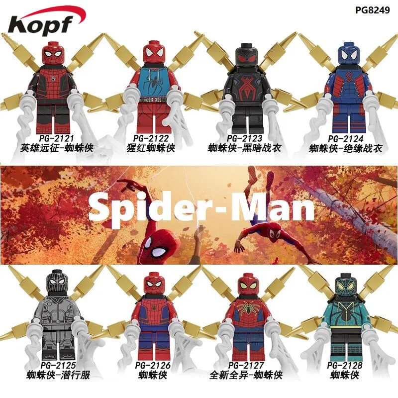 

Single Sale Building Blocks Super Heroes Bricks Spiderman Movie Series Far From Home Figures For Children Toys Collection PG8249