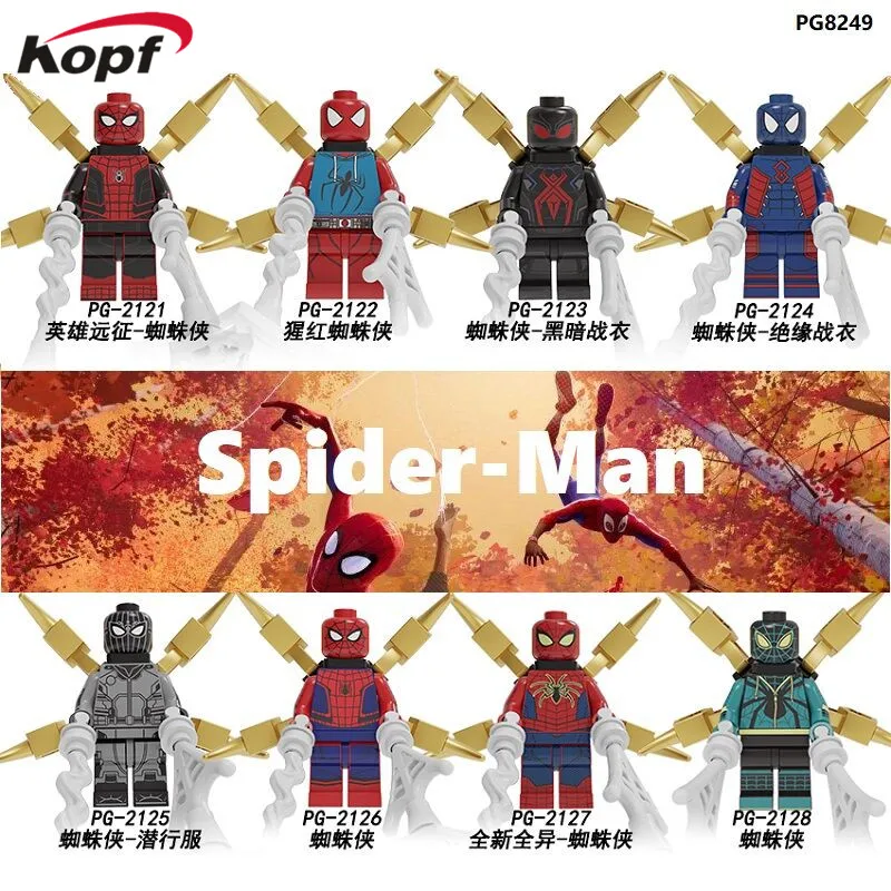 Одиночная продажа строительных блоков Супер Герои кирпичи Человек-паук фильм серии далеко от дома фигурки для детей игрушки коллекция PG8249
