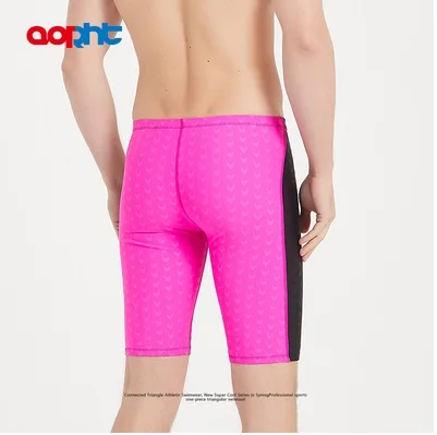 Men Sharkskin Waterproof Chlorine Resistant Training Swim Trunks Boys Racing Professional Competition Swim Jammer Boxer Briefs