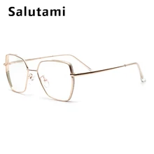 Анти-синий светильник, квадратная прозрачная оправа для очков для женщин, роскошный бренд, сплав, кристалл, очки для девушек, компьютерные оттенки, прозрачные