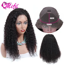 Mifil афро кудрявый парик 13x4 кружева фронтальные парики с детскими волосами не Реми малазийские короткие парики из человеческих волос для черных женщин