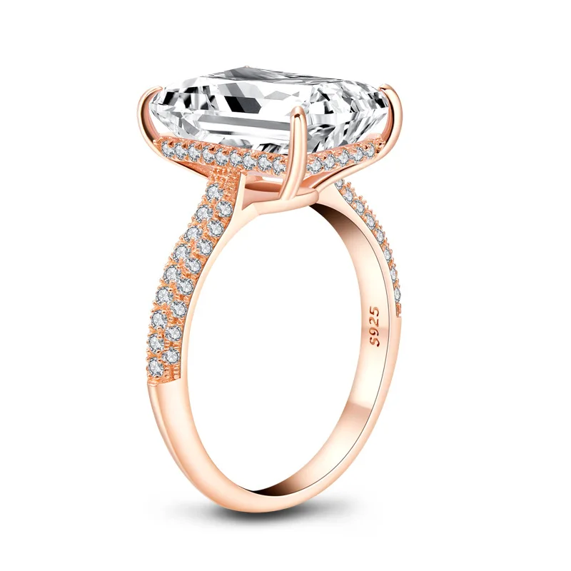 Wong Rain, серебро 925 пробы, 6 карат, изумруд, драгоценный камень Муассанит, Свадебное обручальное кольцо, хорошее ювелирное изделие