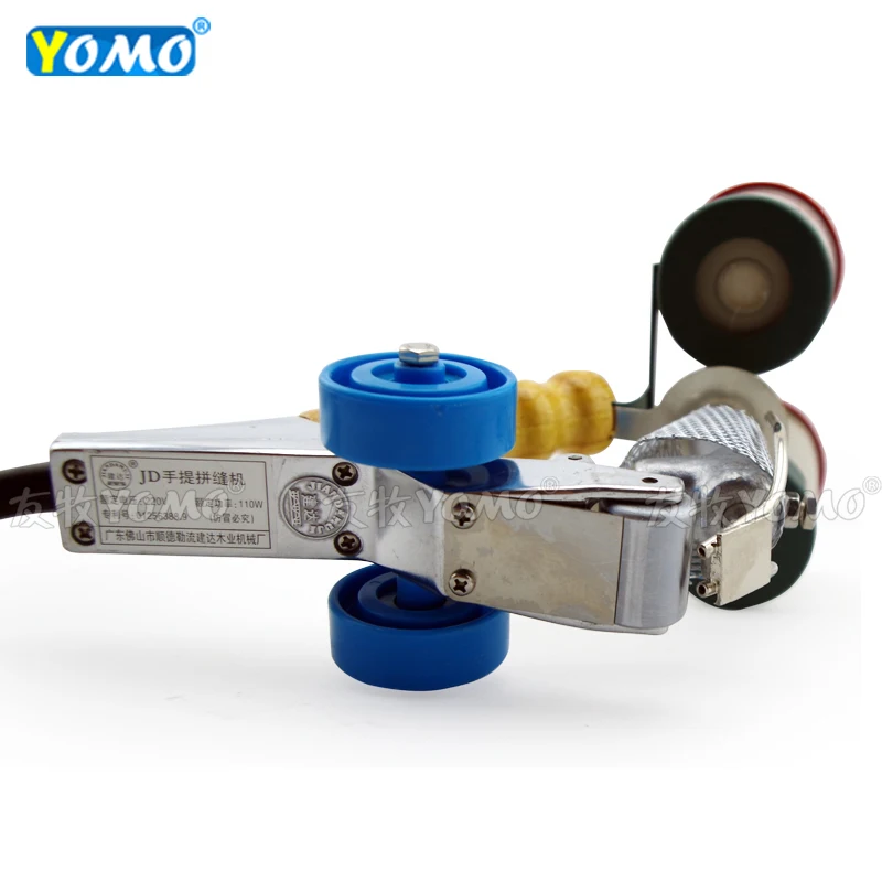 High-efficiency Veneer Patchwork Machine Double Glue Roll Cycloidal Mechanical Stitching Woodworking Portable Sewing Machinery