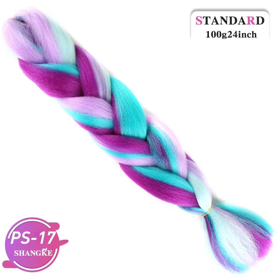 LUPU цветные Омбре косы с крючком розовые фиолетовые светлые синтетические волосы для наращивания 24 дюйма 100 г - Цвет: M1b/синий