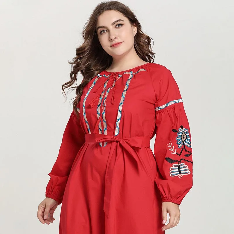 Middle East O-neck Long Evening Dress Tassel Bowknot Arabic Dubai Evening Gown Patterns Muslim Robe de Soiree Abendkleider