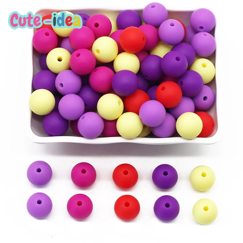 Cute-idea Baby silicone Beads 10pcs 9mm Food Grade baby teething  teether diy infant pacifier chain toys Accessories kids goods