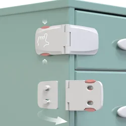Serrure de tiroir blanche, Protection pour bébé, Double usage, serrure de porte d'armoire à Angle droit, Protection pour enfants, boucle en plastique multifonction 
