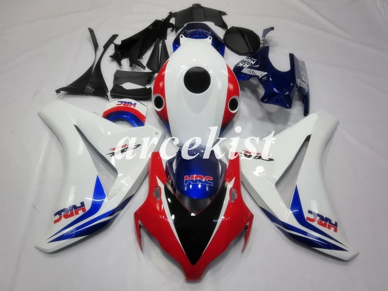 Литьевая Форма ABS мотоцикл обтекатель комплект Подходит для Honda CBR1000RR 08 09 10 11 2008 2009 2010 2011 тела набор желтый - Цвет: white blue
