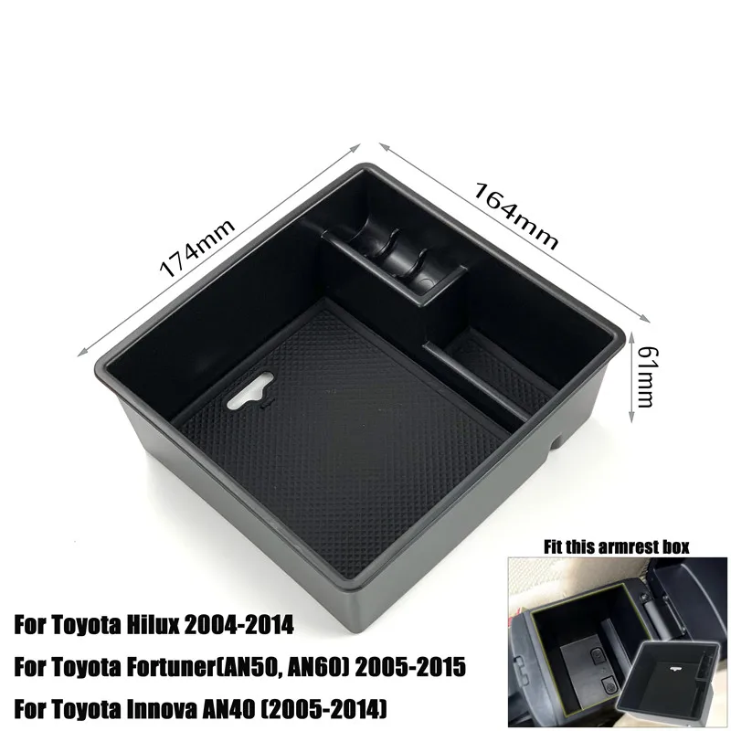 Car Central Armrest Storage Box Console Arm Rest Tray Holder Case Pallet Container For Toyota Innova AN40 2005-2012 2013 - Название цвета: Fortuner Hilux 05-15