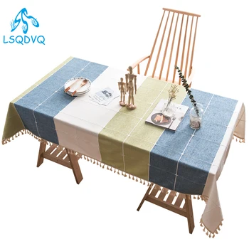 

Cotton Linen Tassel Simple Modern Coffee Table Cloth Christmas TableCloth Geometric Wedding Table Cover Mat
