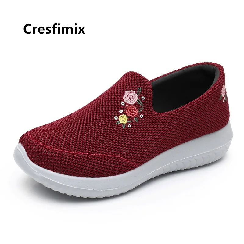 Cresfimix Zapatos De Mujer; женские модные черные дышащие слипоны; нескользящие лоферы; женская повседневная обувь; сезон весна-лето; C5700