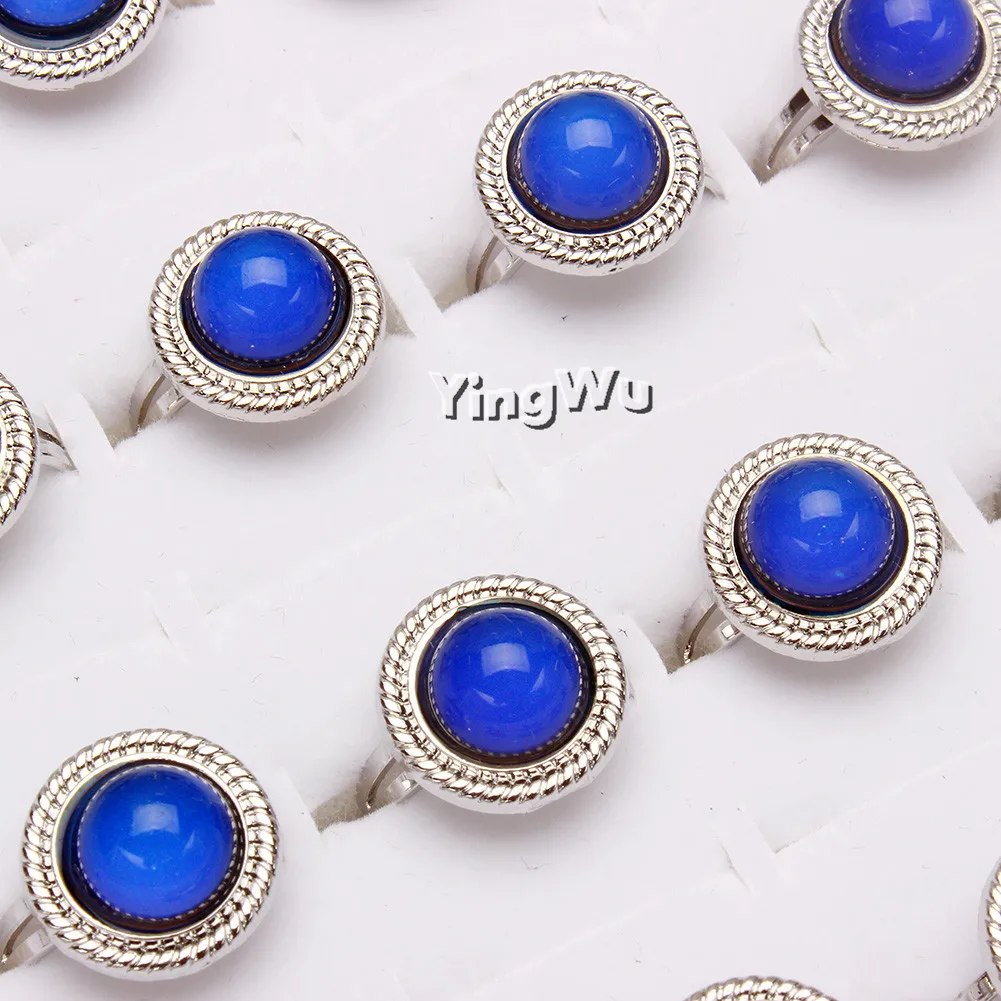 Yingwu Vintage Retro Change Mood Ring Round Emotion Feeling Changeable Ring Temperature Control Color Rings Women 20pcs