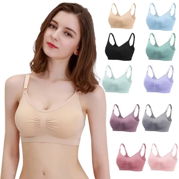 

Cotton Wire Free Maternity Bra Tops Breastfeeding Cotton Comfort Pregnant Feeding Nursing Bras Woman Pregnant Bras