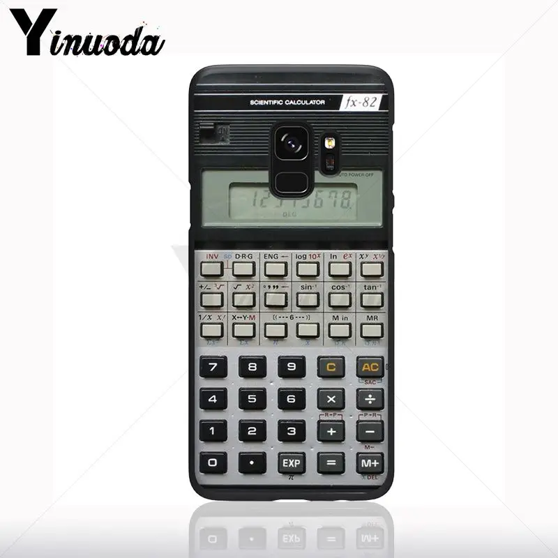 Retro Aneh Lucu Kalkulator Hitam Lembut Ponsel Case untuk Samsung Galaxy S10plus S9 S8plus S10e A50 A70 A10 Ponsel