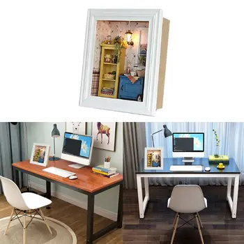 

DIY Miniature Dollhouse Kit Photo Frame House Crafts Making Accessories QX2D