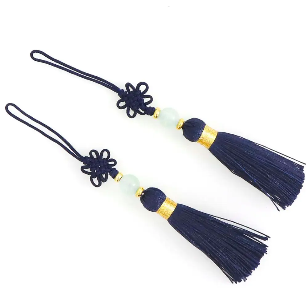 2pcs 2 шт 11-13 см Очаровательная кисточка с бусинами китайская кисточка ремесло узел кисточка подвеска ремесла украшение дома характеристики подарок - Цвет: 2pcs