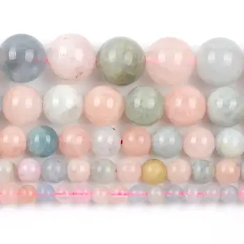 

Wholesale Natural Morganite Stone Beads Round Loose Spacer Beads For Jewelry Making 6/8/10/12mm DIY Bracelet Handmade