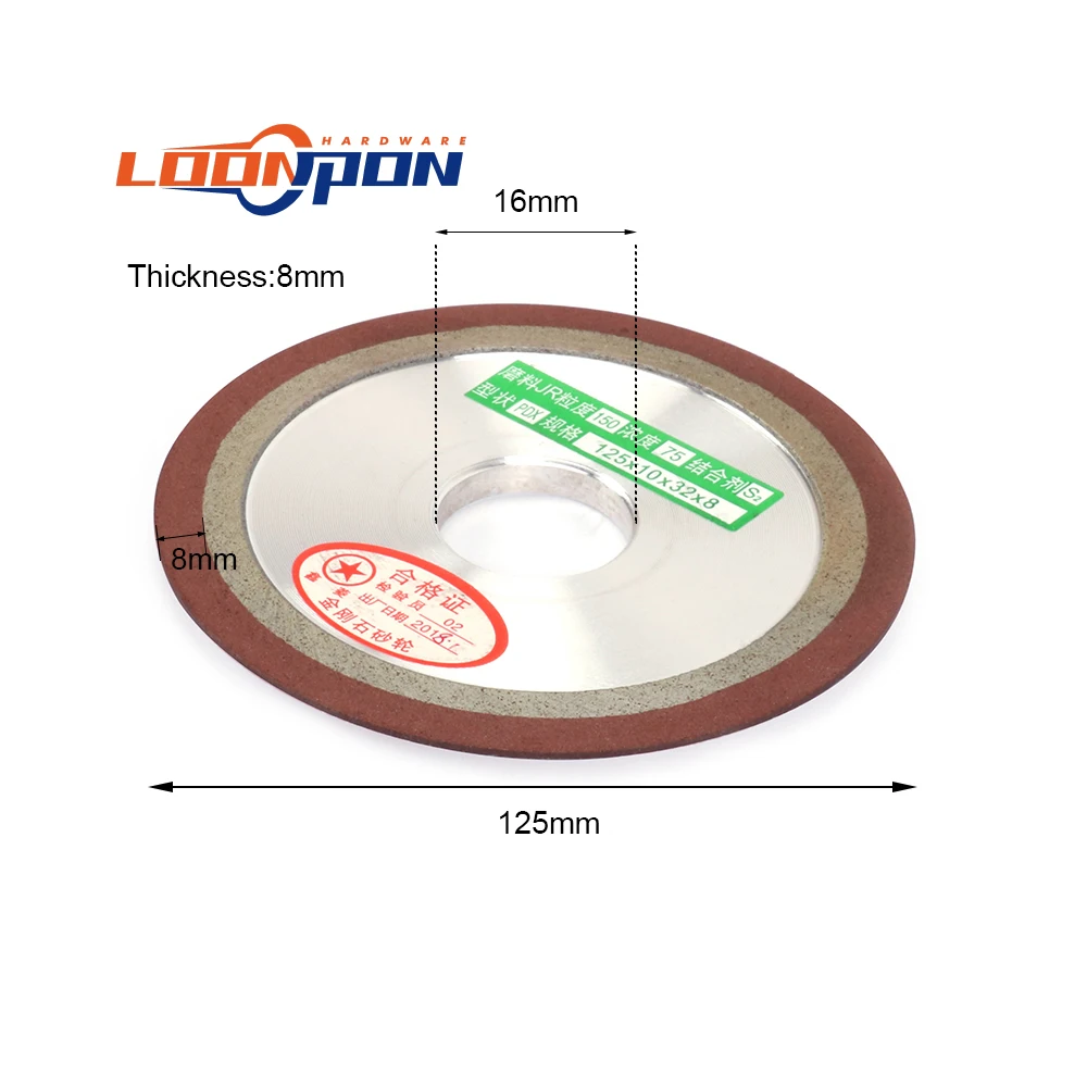 Abrasive Wheel Grinding Wheel Diamond Grinding Wheel For Tungsten Steel Milling Cutter Sharpener 125mm 1Pc 5inch