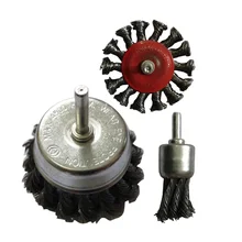 3pcs Rotary Strong Metals Twist Knot Wire Wheel Cup Brush Set Kit For Drill Angle Grinder Abrasive Rotary Tools