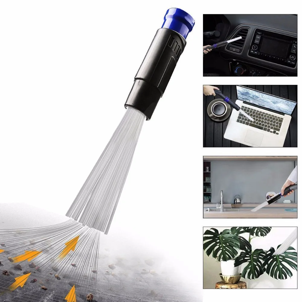 

Universal Adapter Vacuum Dust Small Suction Brush Tubes Cleaner Sweeper Remover Tool Cleaning Brush for Air Vents Keyboards