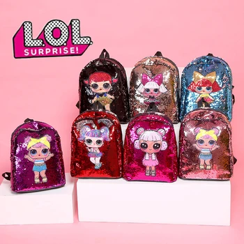

LOL Surprise Doll Women's Backpack with Light Children's Backpack Student Fashion Girlfriend Bag for Girls Stationery