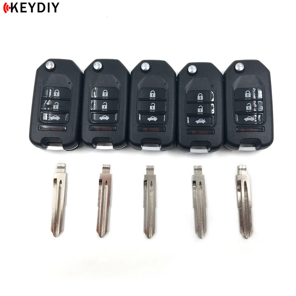 5 шт. KD900/KD-X2/KD мини серии B пульт дистанционного управления KD B10-3/4 с 5 шт. № 03/25 ключ для автомобиля Honda - Количество кнопок: B10-4 with 03 blade