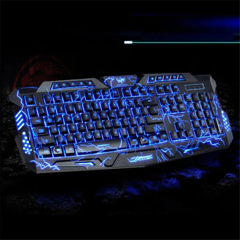 Fantech 3 цвета клавиатура с подсветкой светодиодный USB Проводная цветная яркая дышащая водонепроницаемая компьютерная трещина игровая клавиатура