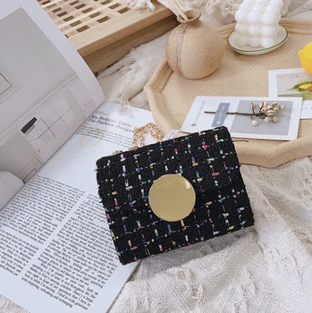 

Korean Style Fashion Kids Wool Crossbody Shoulder Bag Autumn Winter Stylish Chain Shoulder Bag Messenger bag All-Match 2020