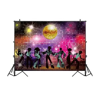 

Allenjoy Disco Party Banners Colorful Glitter Light Dots Screen Young People Photobooth Decor Music Dancing Events Backgrounds