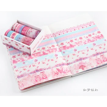 

10 Rolls /Box Gift Box Beautiful Sakura Fairy Paper DIY Hand Account Decorative Washi Tape Sticker