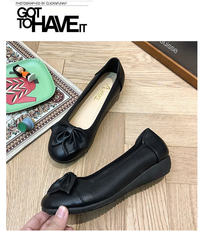 

Shoes Women's Spring And Autumn 2020 Genuine Leather round-Toe Thick Bottomed Semi-high Heeled WOMEN'S Shoes Flower Soft Bottom