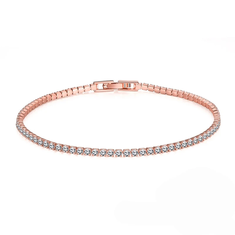 

Sparkling 36 PCS Round Cut Cubic Zirconia Crystal Tennis CZ Bracelets for Women or Wedding in 2 assorted colors