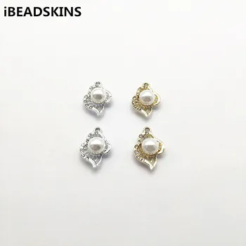 

New arrival! 22x14mm 100pcs Rhinestone /Imitation Pearl Flower charm for Jewelry Findings Earrings parts,hand Made Jewelry DIY