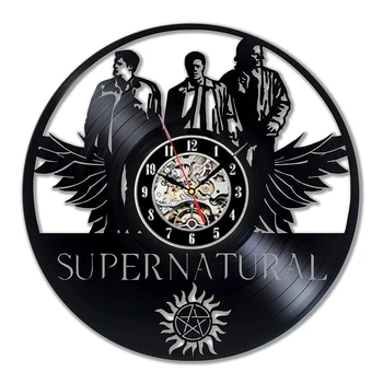 

Supernatural Vinyl Wall Clock Modern Design Fashion Movie Theme 3D Stickers Vintage Vinyl Record Clocks Wall Watch Home Decor