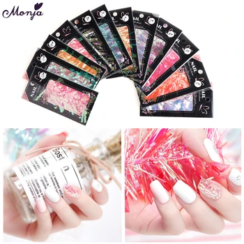

Monja 12 Styles Multi-color Candy Nail Art Glitter Sticker Colorful Line Stripes DIY Design Nail Tips Decals Manicure Decoration